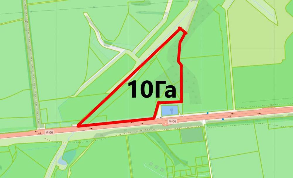 Фасадный Участок Ділянка фасад Житомирской траси 10Га під Комерцію!
