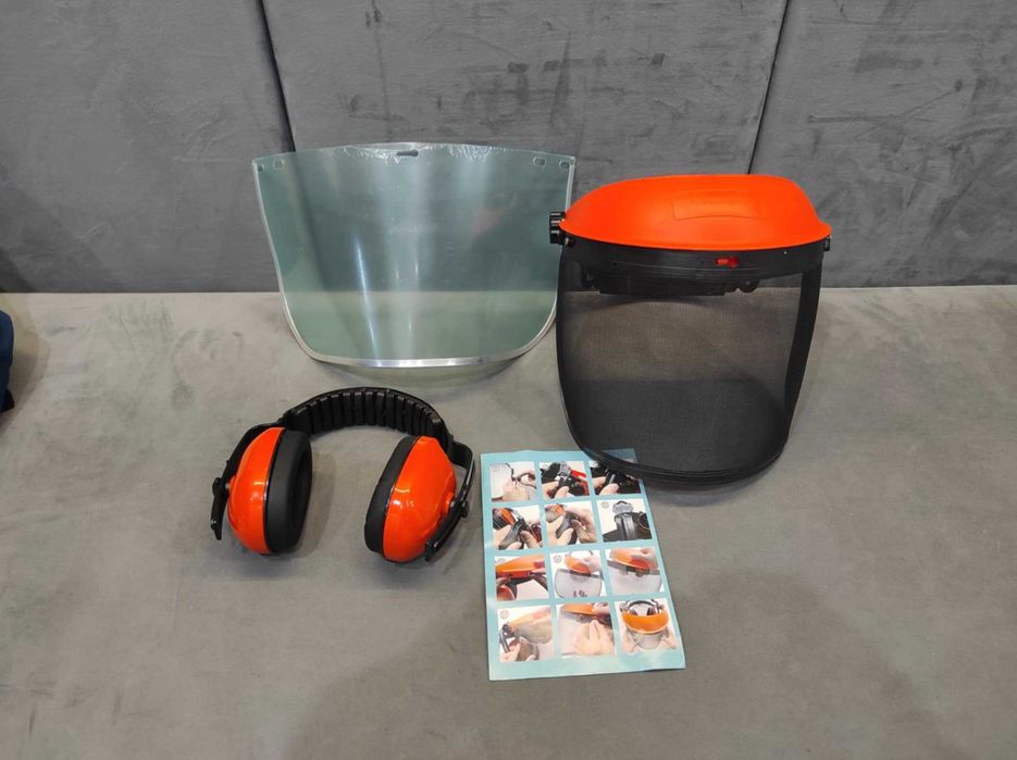 Zestaw ochronny do prac w ogrodzie, koszenia, cięcia piłą + nauszniki