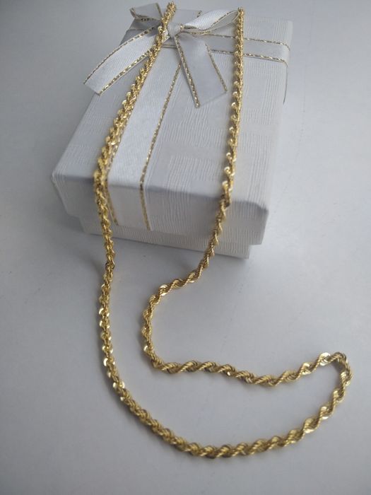 Złoty łańcuszek kordel złoto 585 długość 55 cm 801