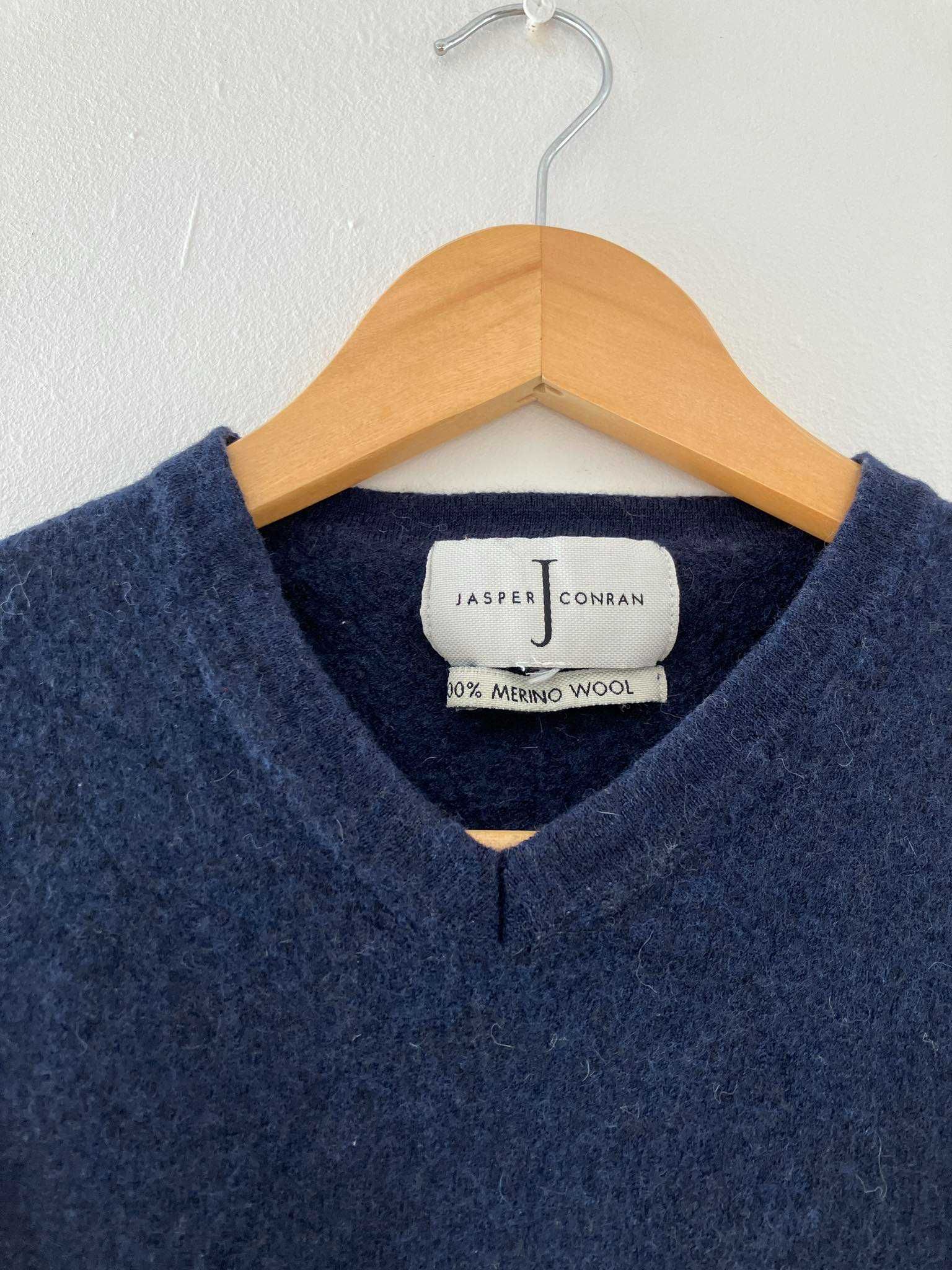 Granatowy sweter Jasper Conram 100% wełna merino