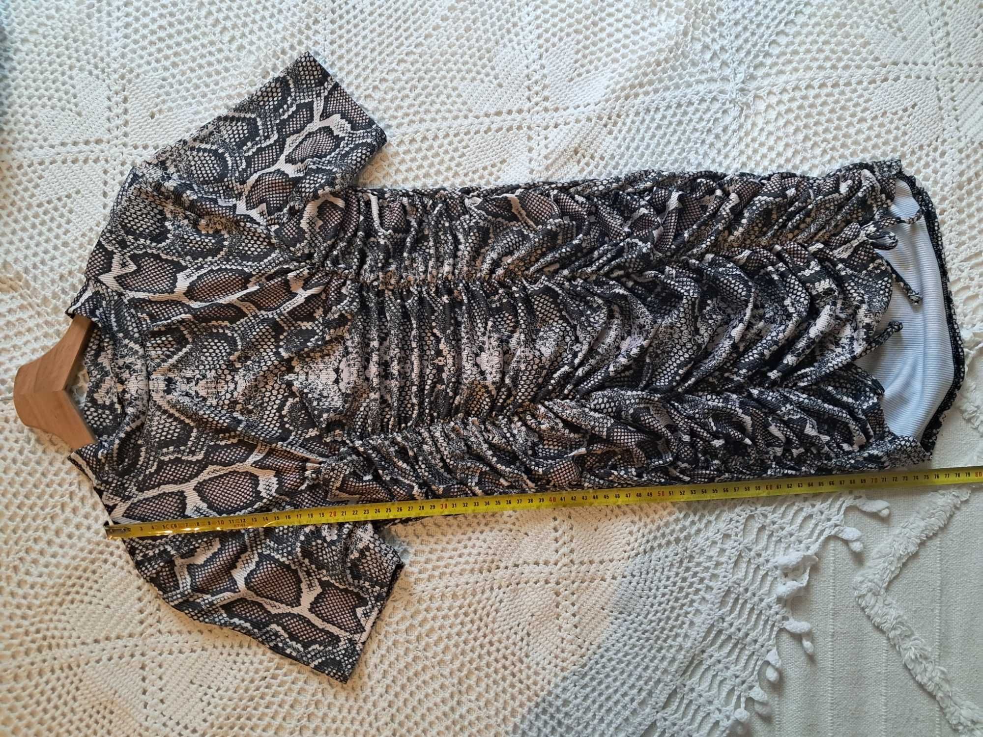 Sukienka damska, krótka, wzór skóry węża, Stylewise, rozmiar M