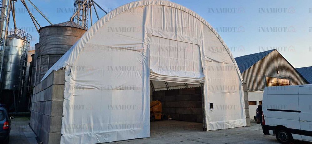 Zadaszenie kontenerów łukowa hala namiotowa 12x12 m kontenerowa morski