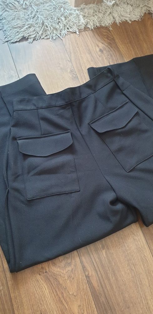 Nowe z metkami szerokie spodnie czarne h&m M 170/80