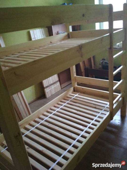 Nowe drewniane bardzo wytrzymałe piętrowe łóżko sosnowe