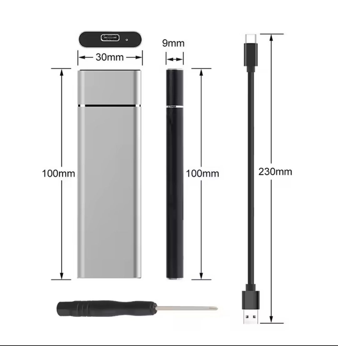 Obudowa kieszeń dysku SSD M.2 SATA - aluminiowa