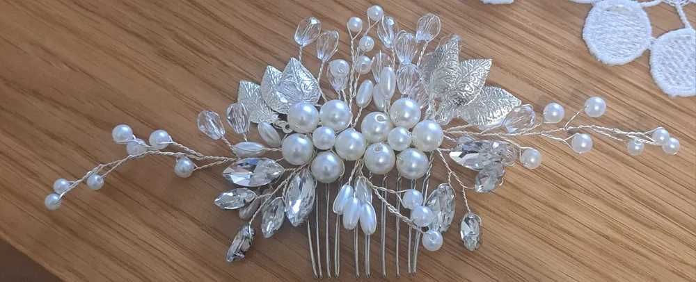 Biżuteria ślubna srebrna komplet SWAROVSKI gratis ozdoby do włosów