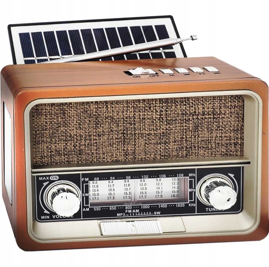 Radio przenośne FM LTC NETTA retro BT z solarem LXLTC103UBT