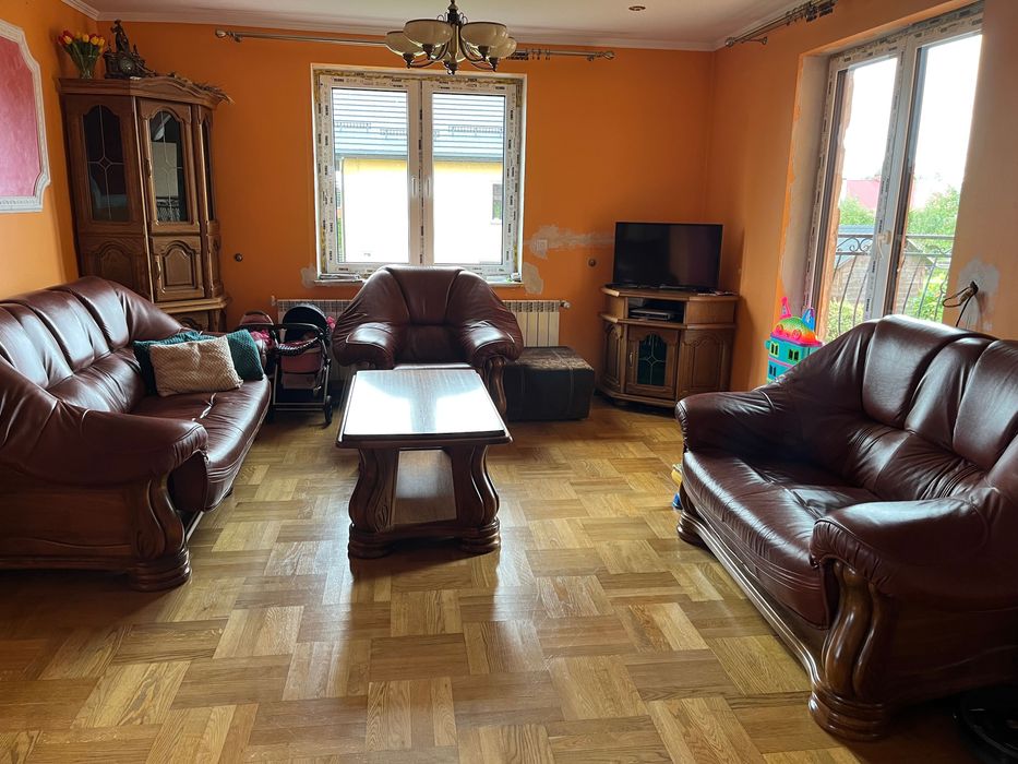 Meble skóra, zestaw mebli,, sofa, kanapa, stolik, RTV-ka, witryna