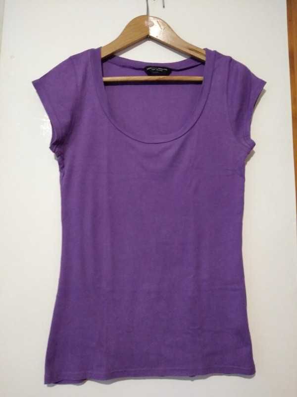 T-shirt koszulka top fioletowa z krótkim rękawem rozm. XL