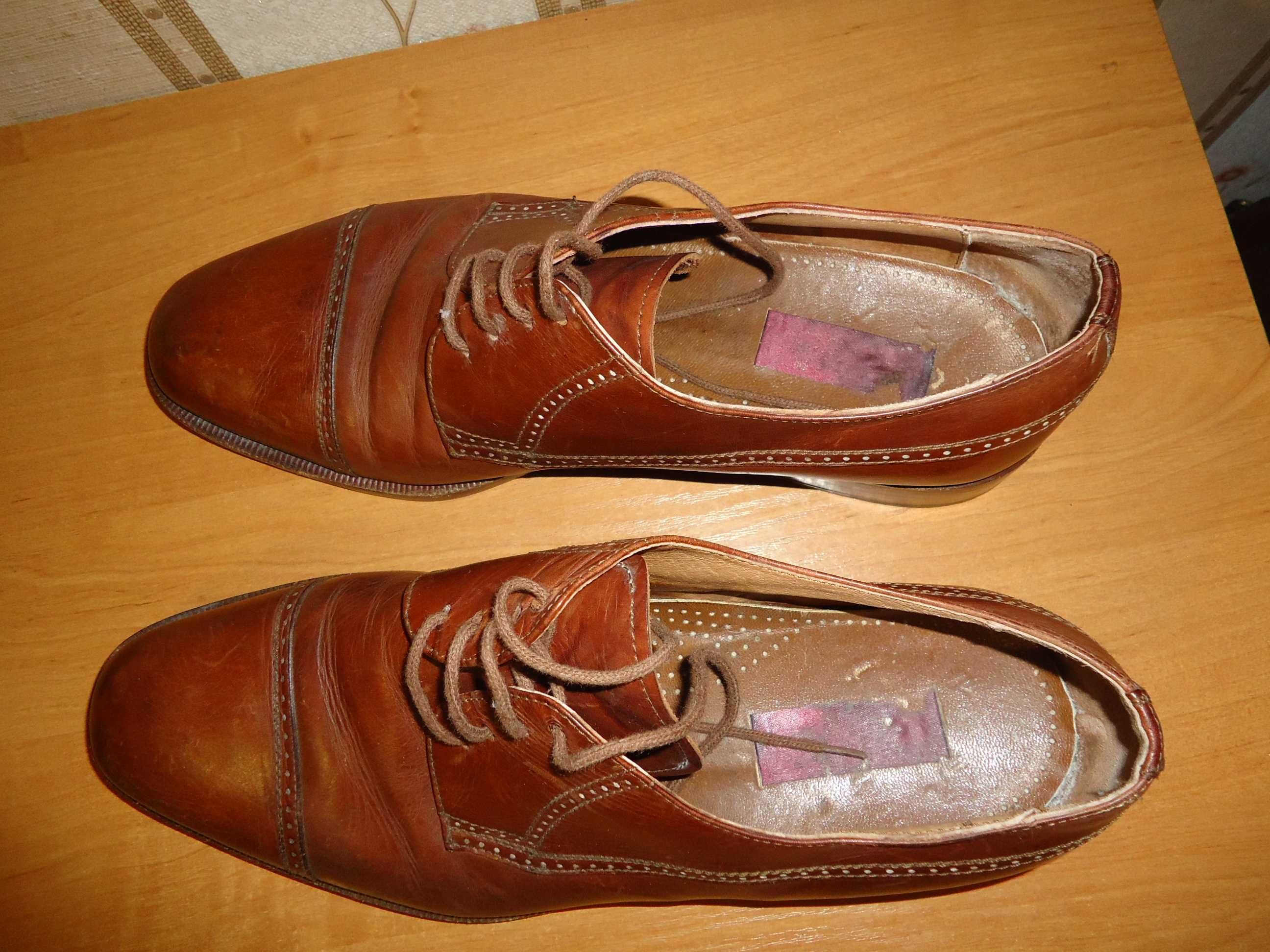 Мужские кожаные туфли, размер 43(28,5)