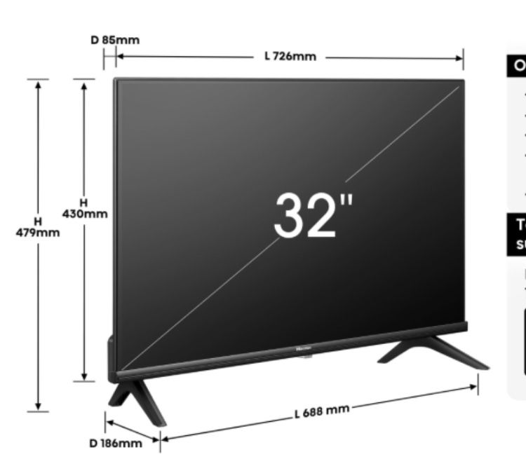 Móvel e tv silver 32 polegadas