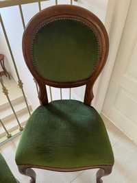 Krzesła zielone medaliony ludwik XVI - cena za 2 sztuki