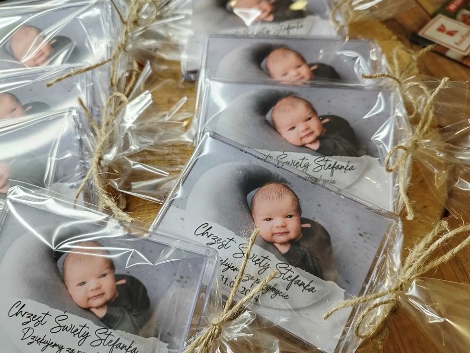 Podziękowania dla gości Chrzest Święty Magnes ze zdjęciem