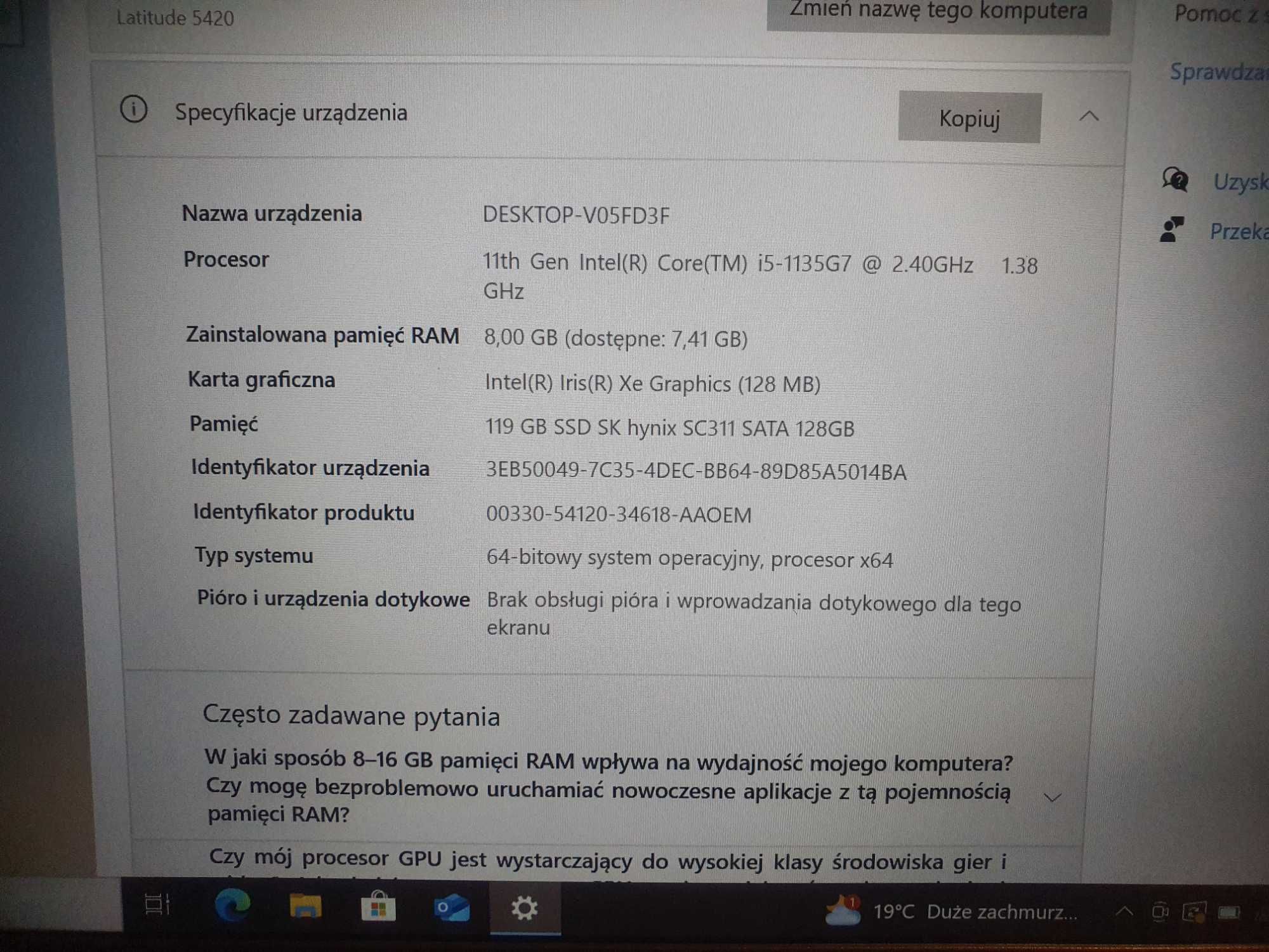 Dell Latitude 5420  i5-1135G7 jedenastej generacji