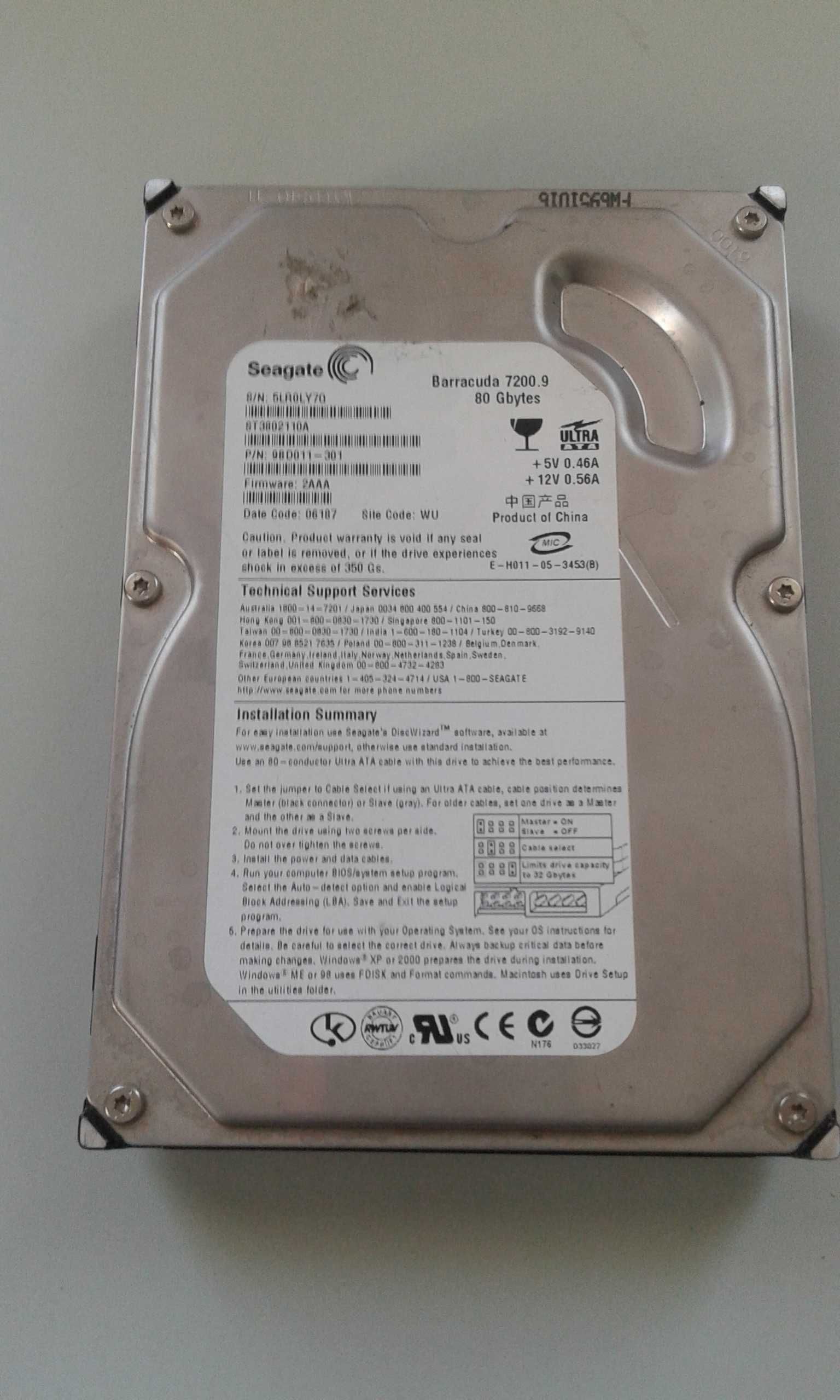 Жесткий диск Seagate Barracuda 7200. 9 80GB