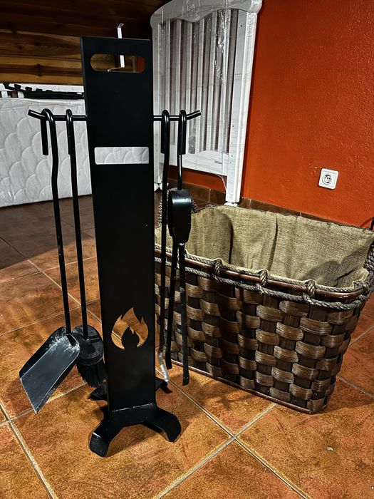 Conjunto de acessorios para lareira