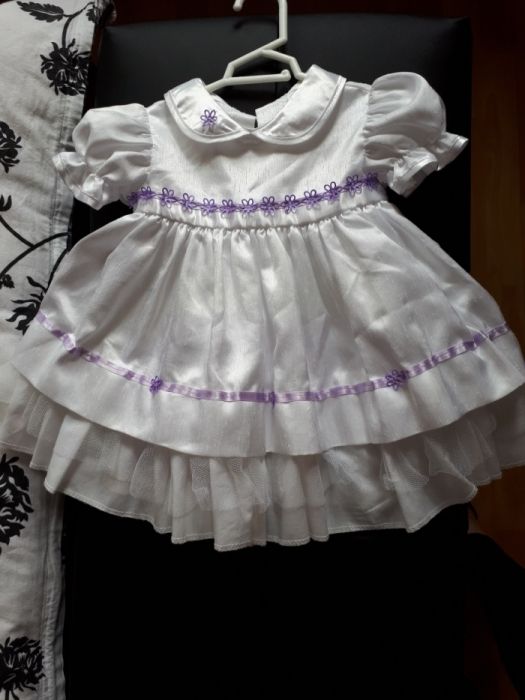 Sukienka do Chrztu z opaską na głowę