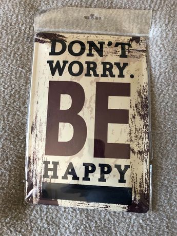Placa decorativa metálica "Be Happy" 30x20cm