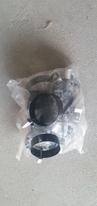 12 Sztuk Galeco Obejma Rynny Spustowej 90 Stal Czarne + Kołki i Śruby