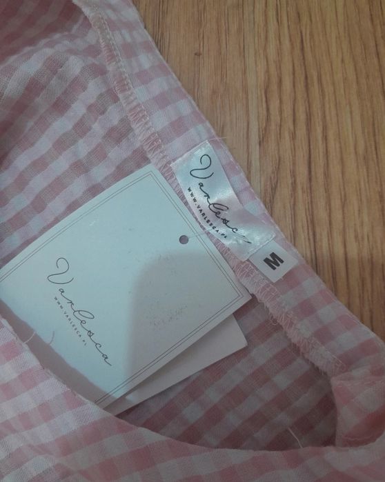 Komplet spódniczka + bluzka w kratke różowa M| wysyłka w 24h