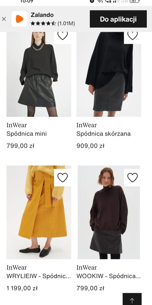 InWear spódnica premium z wełną r42