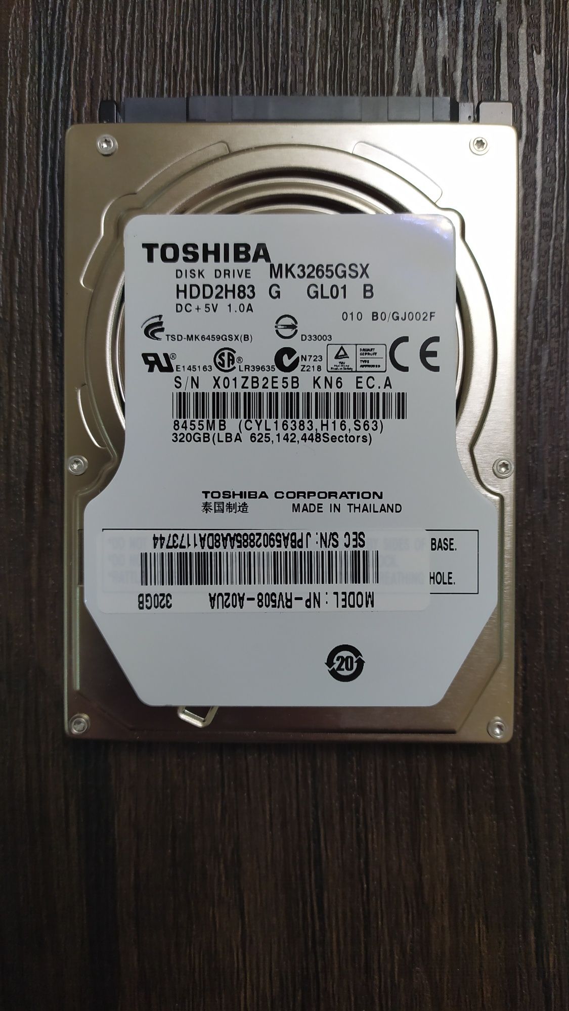 Жёсткий диск для ноутбука 320 GB HDD рабочий