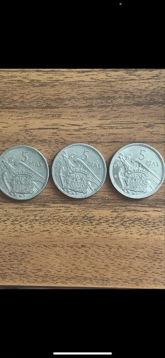 Moedas 5 pesetas 1957