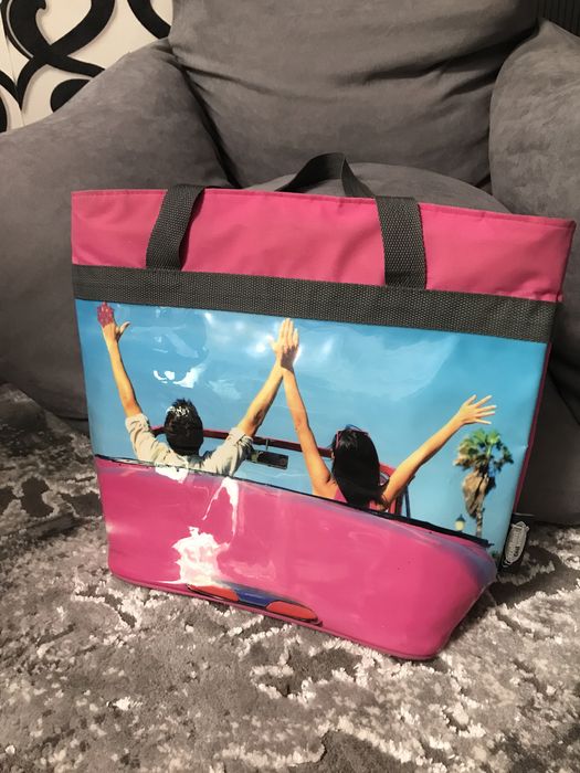 Пляжна сумка - холодильник рожева