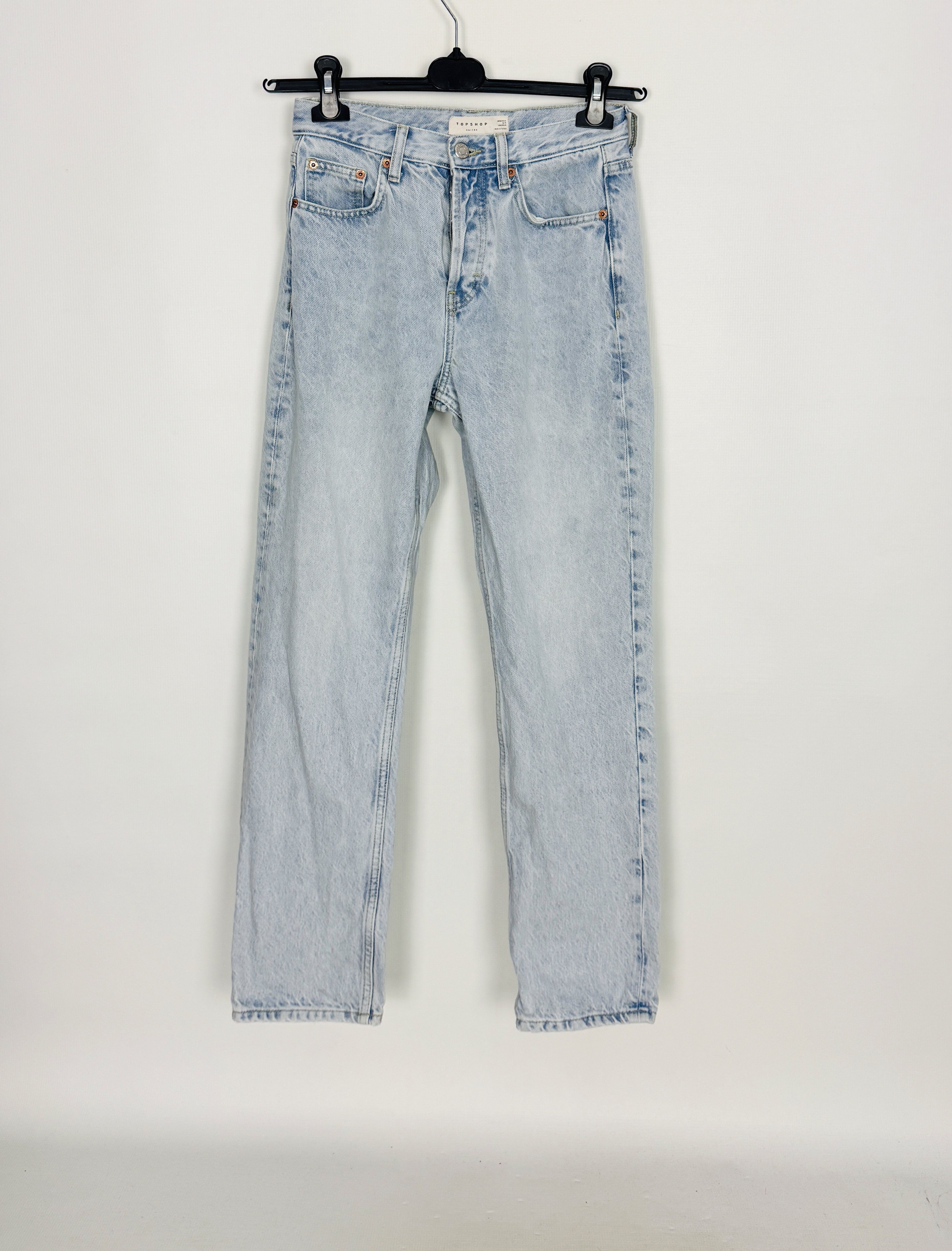 Jeansowe proste spodnie w jasnym odcieniu XS 34 Topshop
