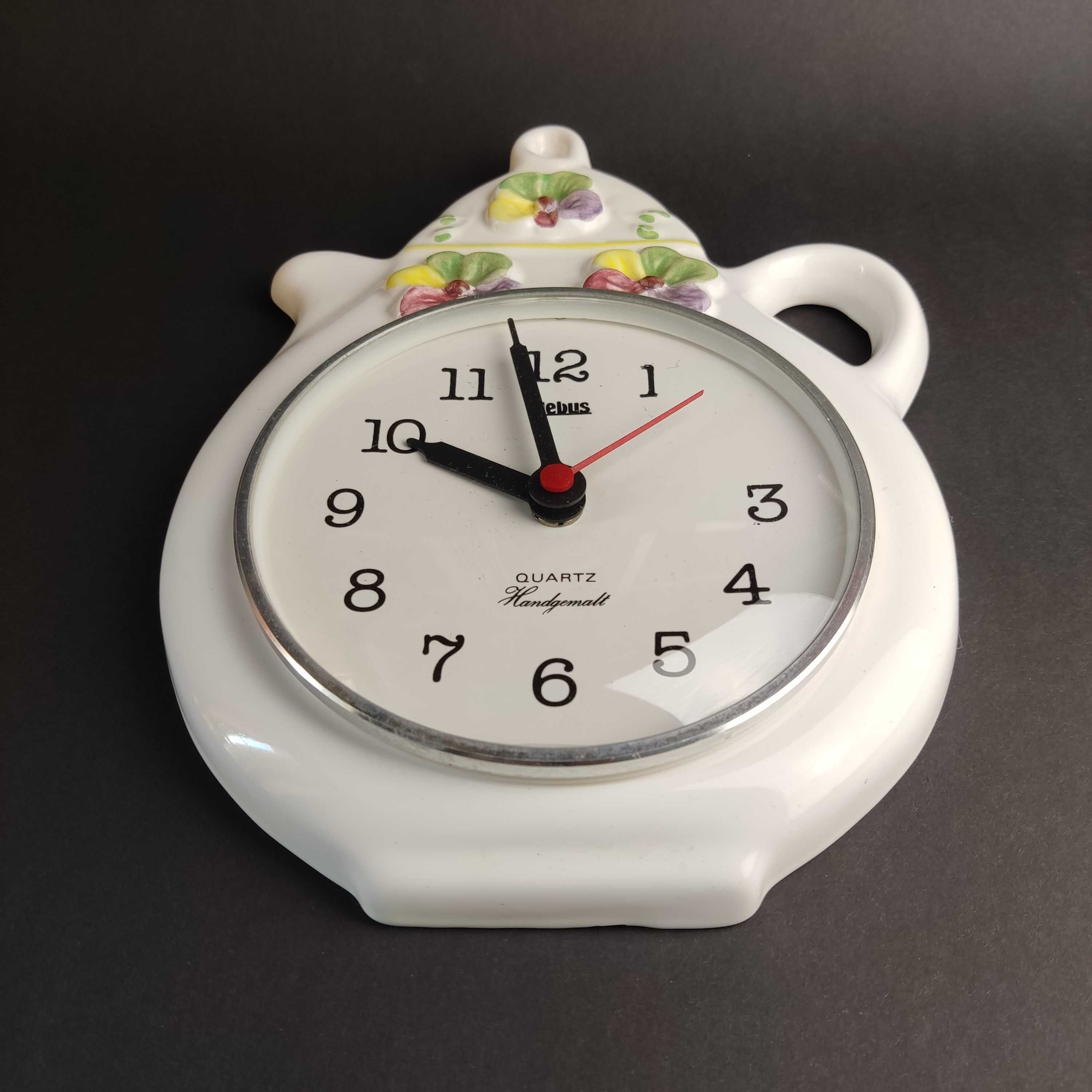 Zegar kwarcowy ceramiczny MEBUS - mechanizm Junghans - sprawny
