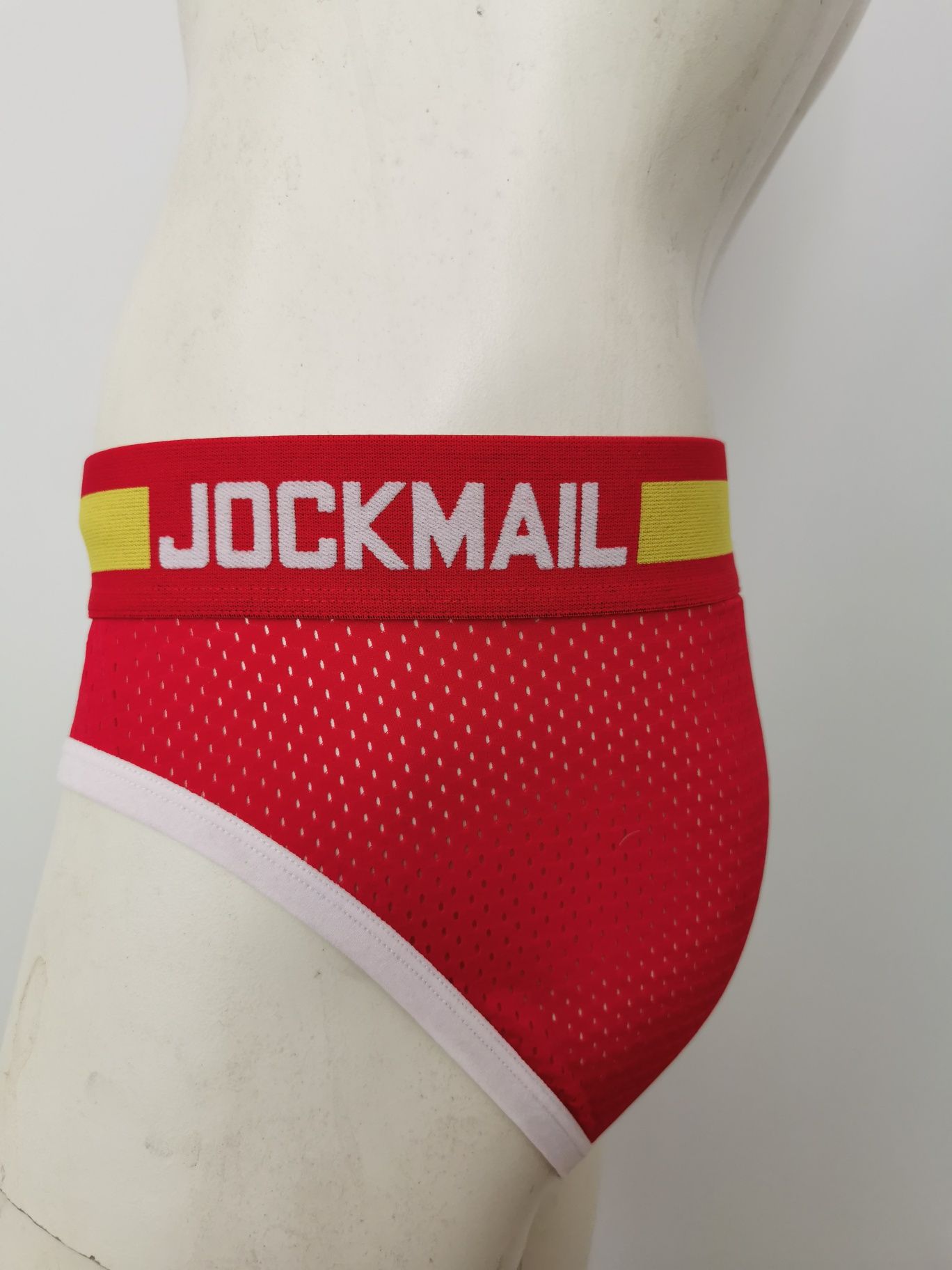 JOCKMAIL - Seksowne Czerwone Męskie Slipy z wentylacją XXL Nowe