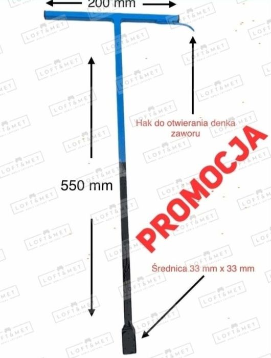 Klucz do nawiertki zasuwów zaworów nawiertki wody