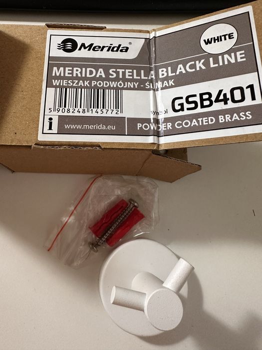 Wieszak podwojny ślimak MERIDA STELLA WHITE LINE