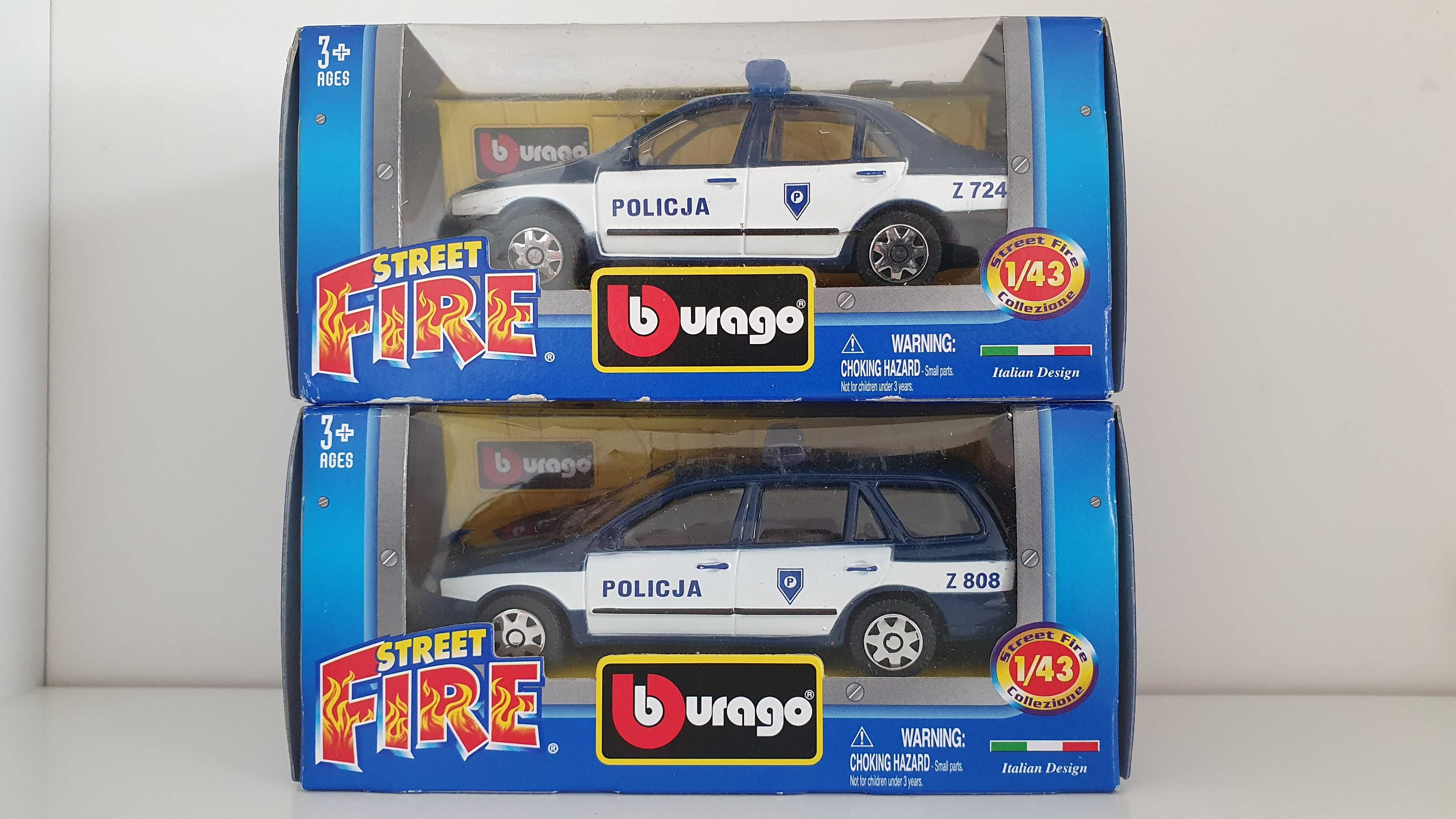 Zestaw Fiat Marea Fiat Marea Weekend Policja Bburago Burago 1:43