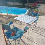 Conjunto mesa e cadeiras campismo