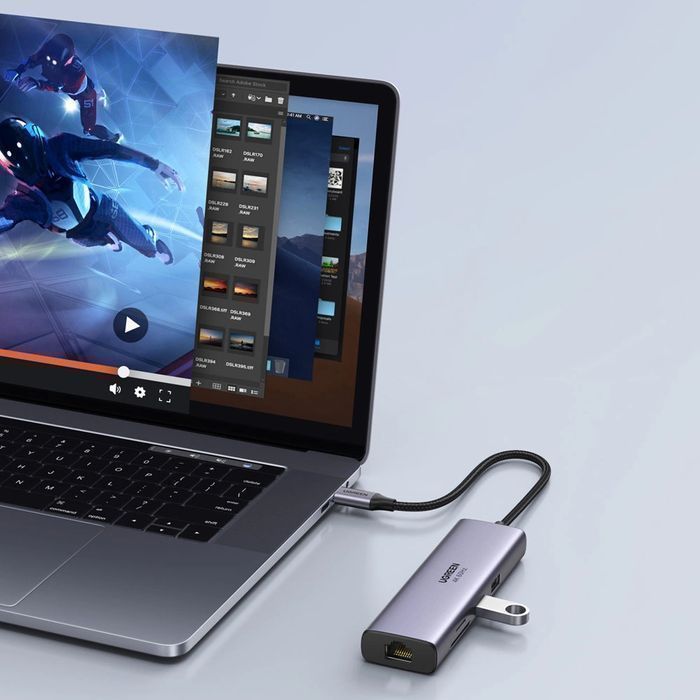 HUB 7w1 Ugreen USB-C / 2x USB-A 3.2 HDMI 4K SD TF USB-C PD 100W RJ45