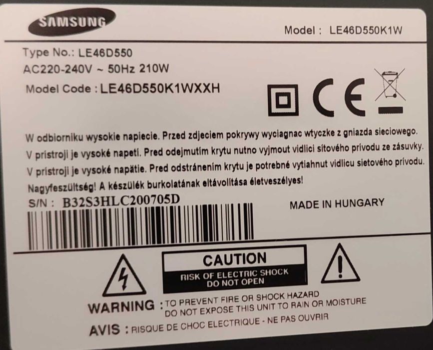 Samsung TV LE46D550K1WXXH
