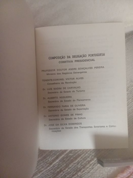 Programa oficial de visita de Ramalho Eanes a Moçambique