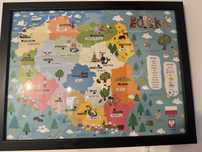 Obraz plakat pokój dziecięcy mapa Polski