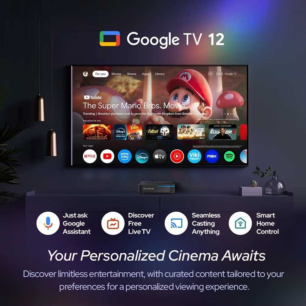TV Box Rocktek GX1 4/32Gb Realtek 1325 GoogleTV 12 NETFLIX приставка
