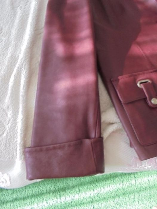 Новая куртка пиджак кожа, бардо