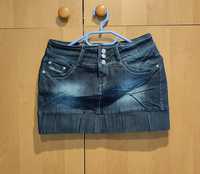 Cherri Spódnica mini jeansowa bombka r.S/36