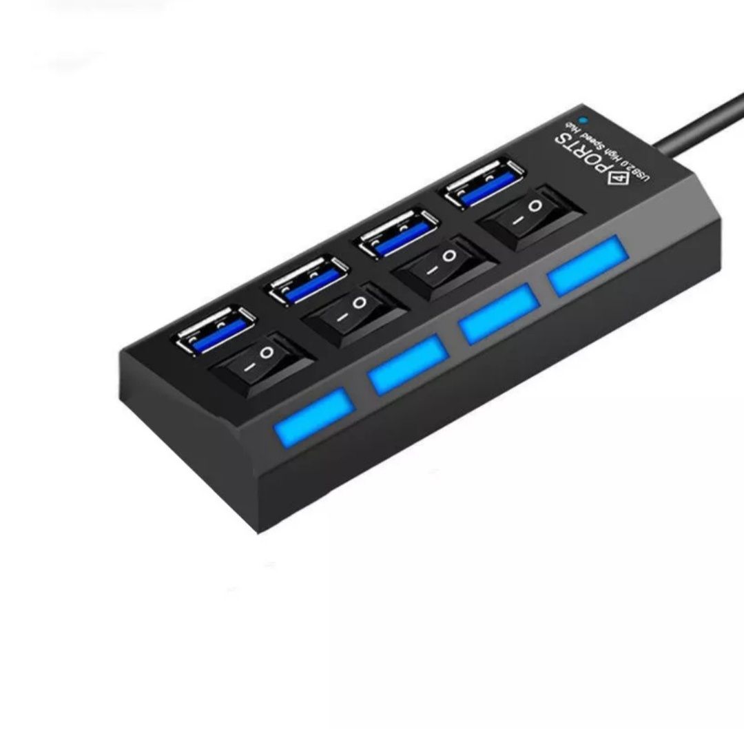 Hub 4 USB novo Cor preto