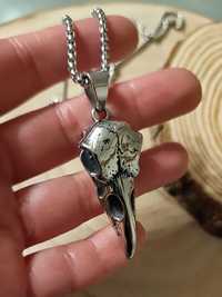 Fio colar necklace cordão amuleto vikings crânio corvo skull