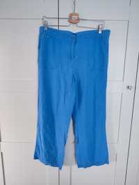 Spodnie niebieskie George 14/42. 45% len, 55% bawełna