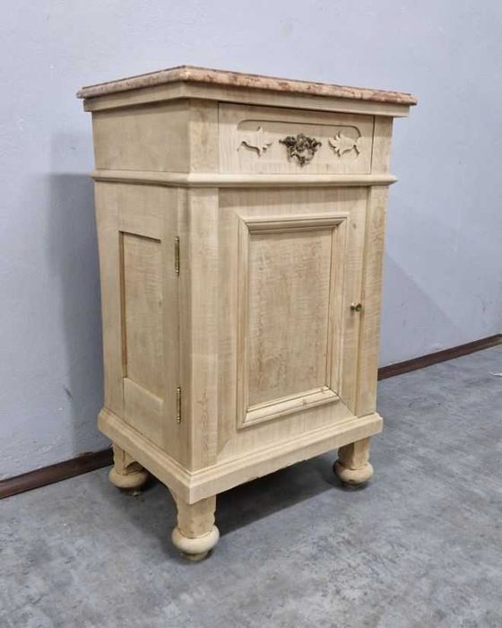 Dębowa Szafka Secesyjna z Kamiennym Blatem AntykiMarki.pl