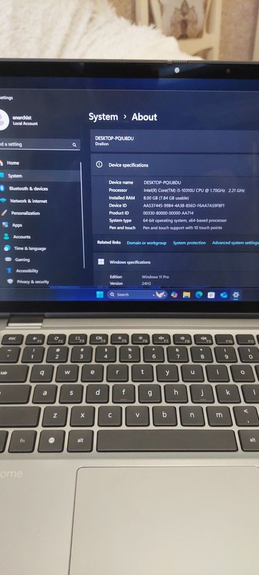 Dell latitude 7410 (i5-10310u 4/8 ядра, 8/128 акум до 10 годин)