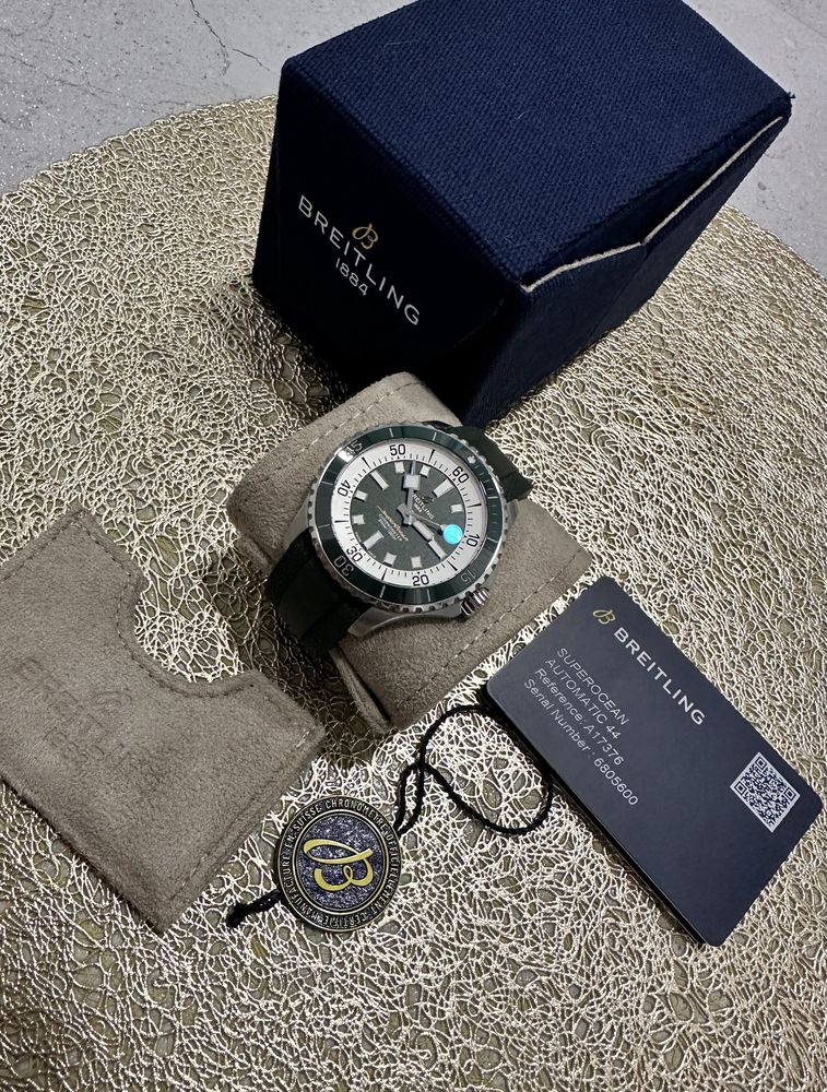 Breitling Superocean 44mm A17376A31L1S1 Zielony -Gwarancja- full set