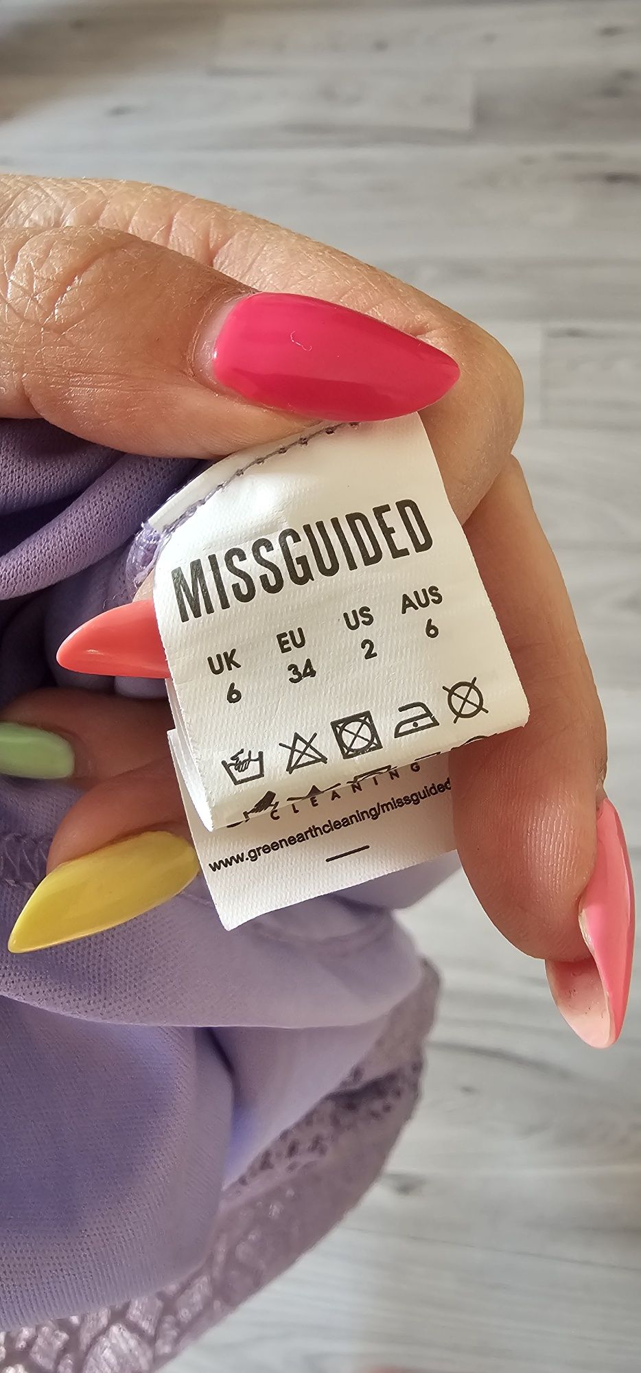 Fioletowa sukienka Missguided r.34 maxi