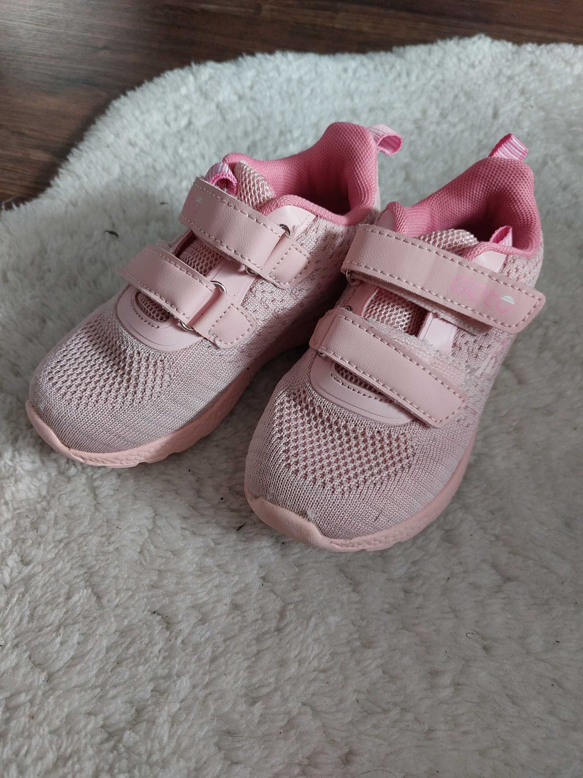 buty dziewczęce adidasy trzewiki różowe na rzepy sportowe 25 16 cm
